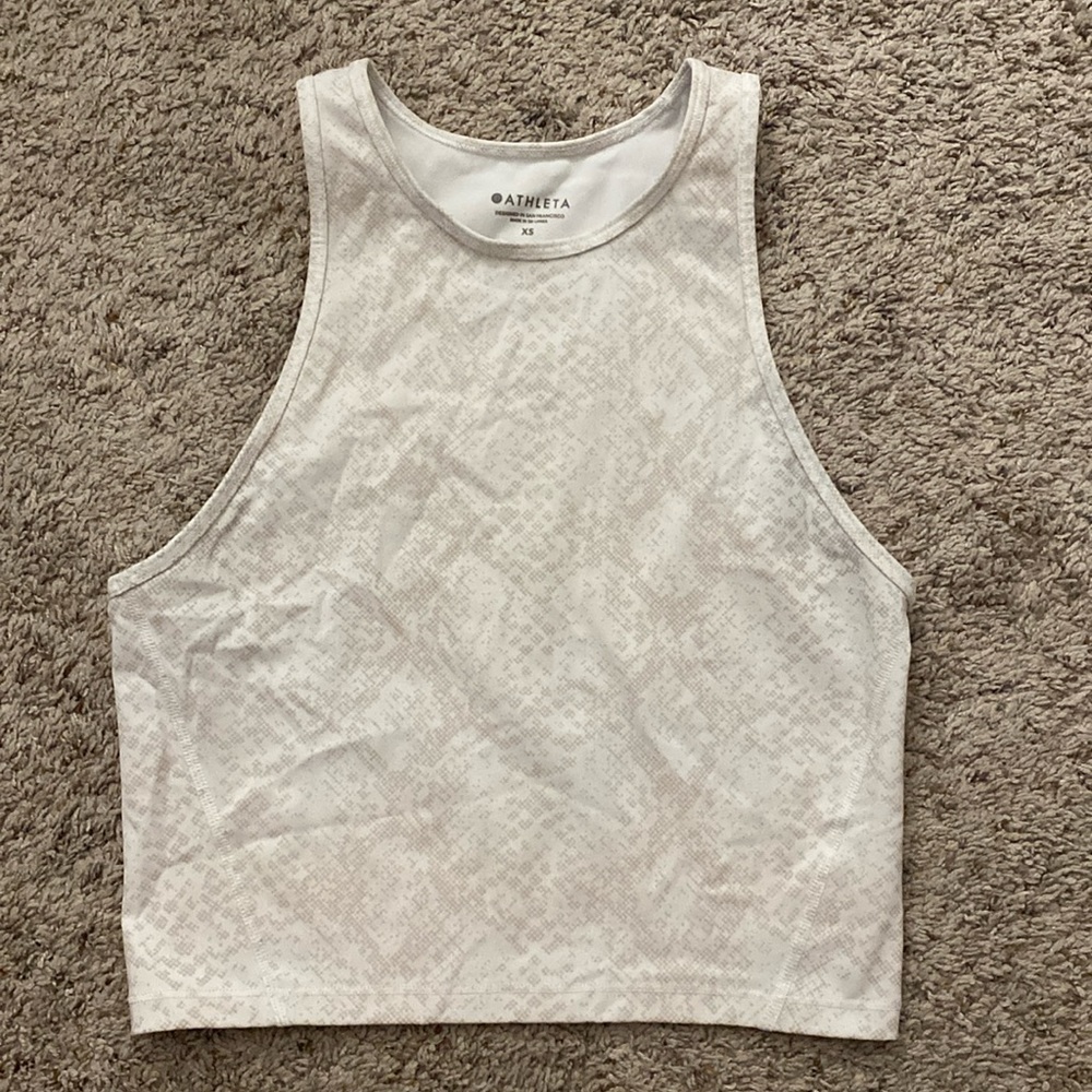 Athleta reptile print workout crop top